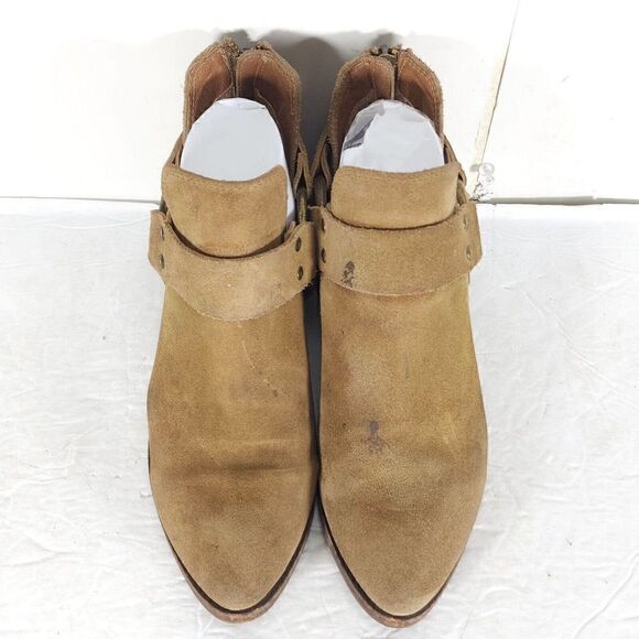 Frye Women's Ray Harness US 7M Brown Suede Back Zip Ankle Booties Boots - Picture 4 of 16